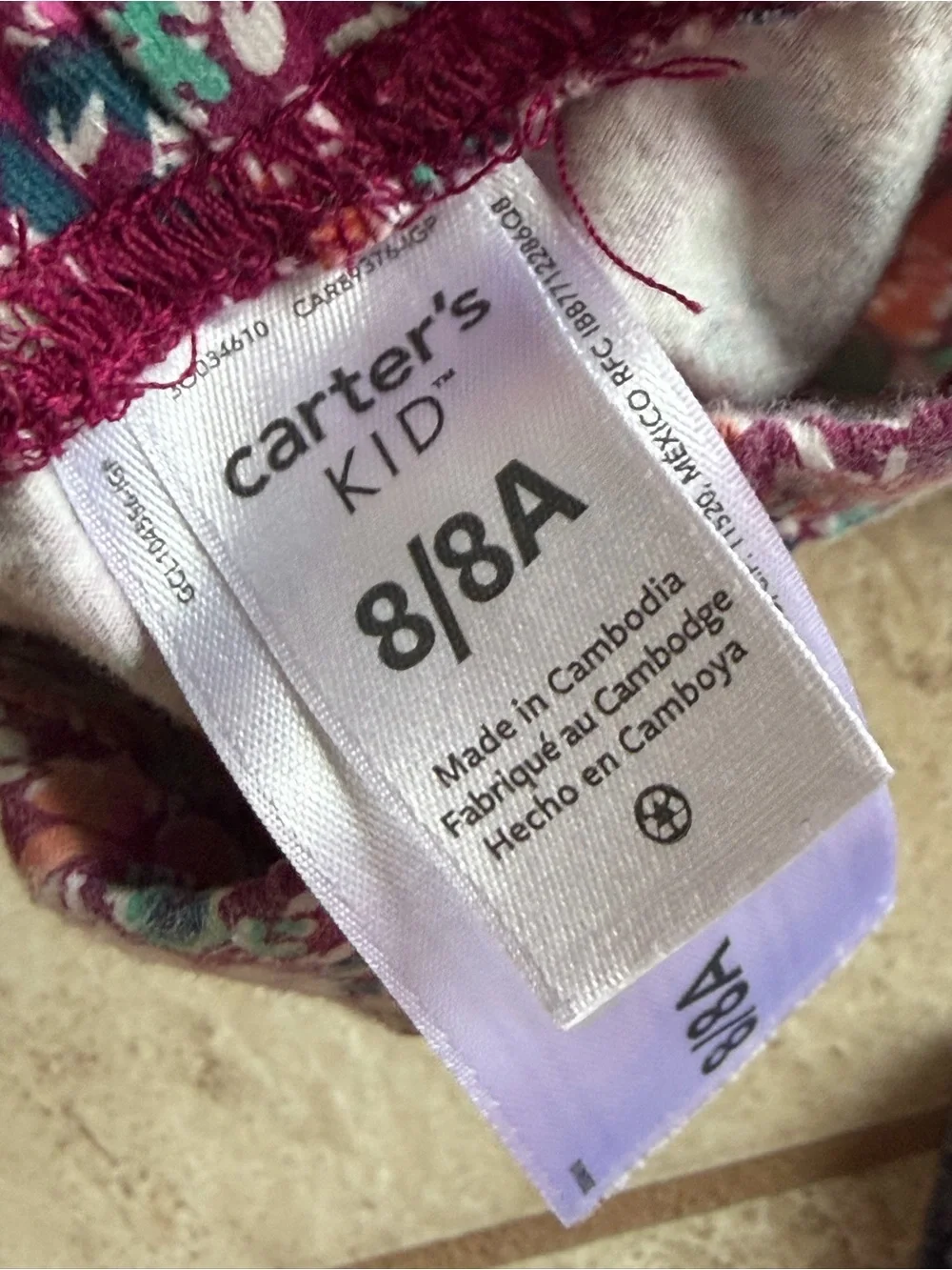 Carter's Girls Floral Print Leggings - Purple, Pink, Teal